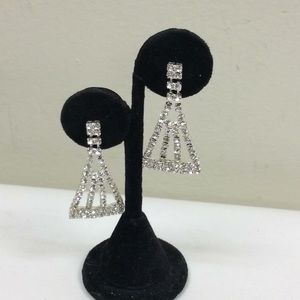 Vintage Pierced Rhinestone Earrings